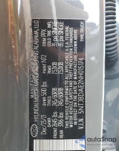 5NTJBDAE2NH015174